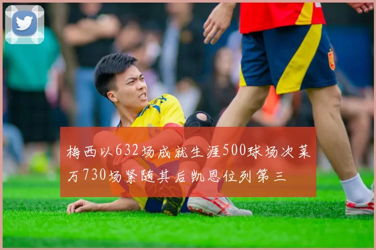 梅西以632场成就生涯500球场次莱万730场紧随其后凯恩位列第三
